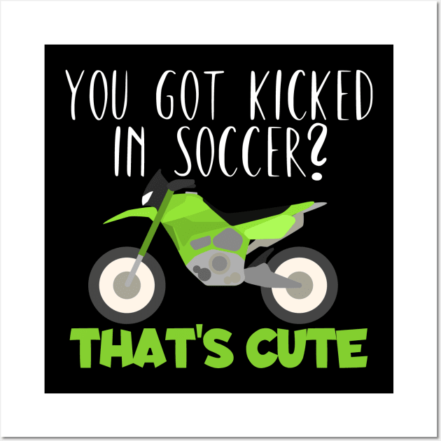 Motocross kicked soccer cute Wall Art by maxcode